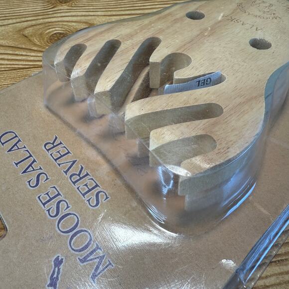 NIP Moose Antler Salad Servers Alaska Made from Recycled Materials - Picture 4 of 7